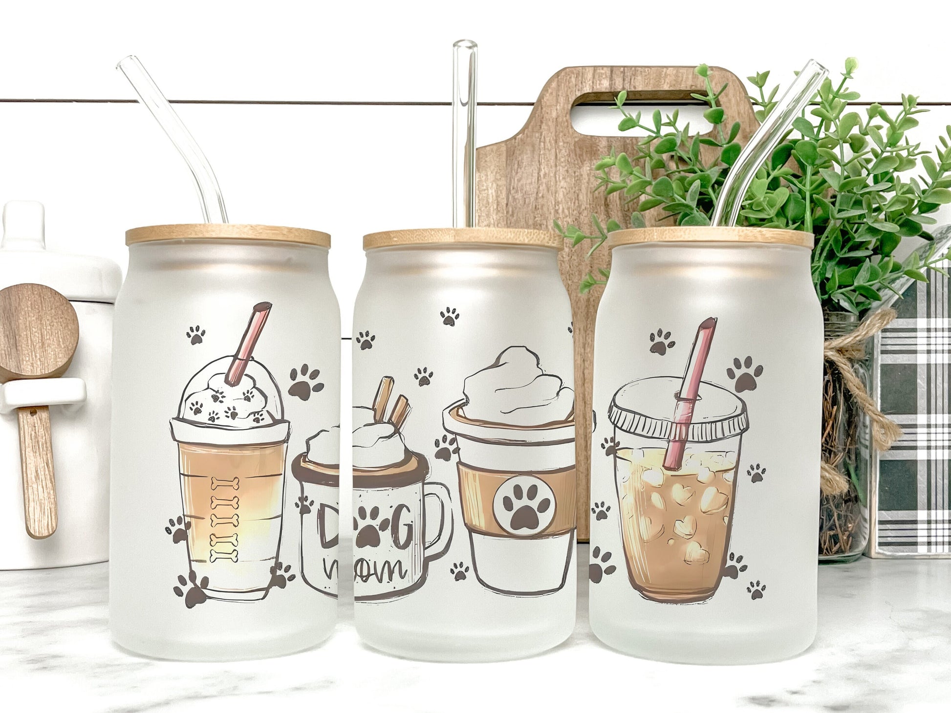 Dog Mom Cup Iced Coffee Cup Glass, Beer Can Glass, Dog Mom Coffee Cup, Glass Cup Coffee Can Beer, Dog Mom Soda Can Glass