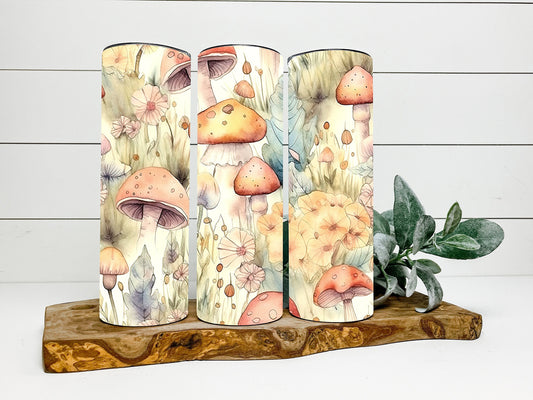 Cottagecore Tumbler, Cottagecore Skinny Tumbler, Mushroom Tumbler, Cottage Core Tumbler