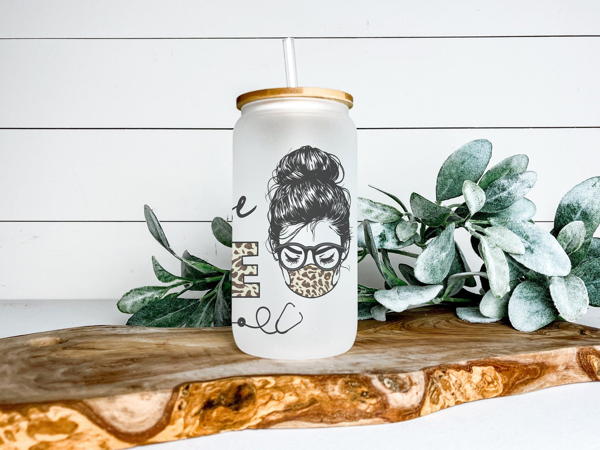 Nurse Life Cup Iced Coffee Cup Glass, Beer Can Glass, Nurse Life Iced Coffee Cup, Glass Cup Coffee Can Beer