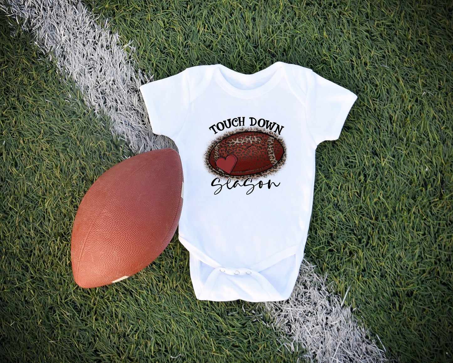 Touch Down Season Football Baby Bodysuit, Football Baby Creeper, Football Baby