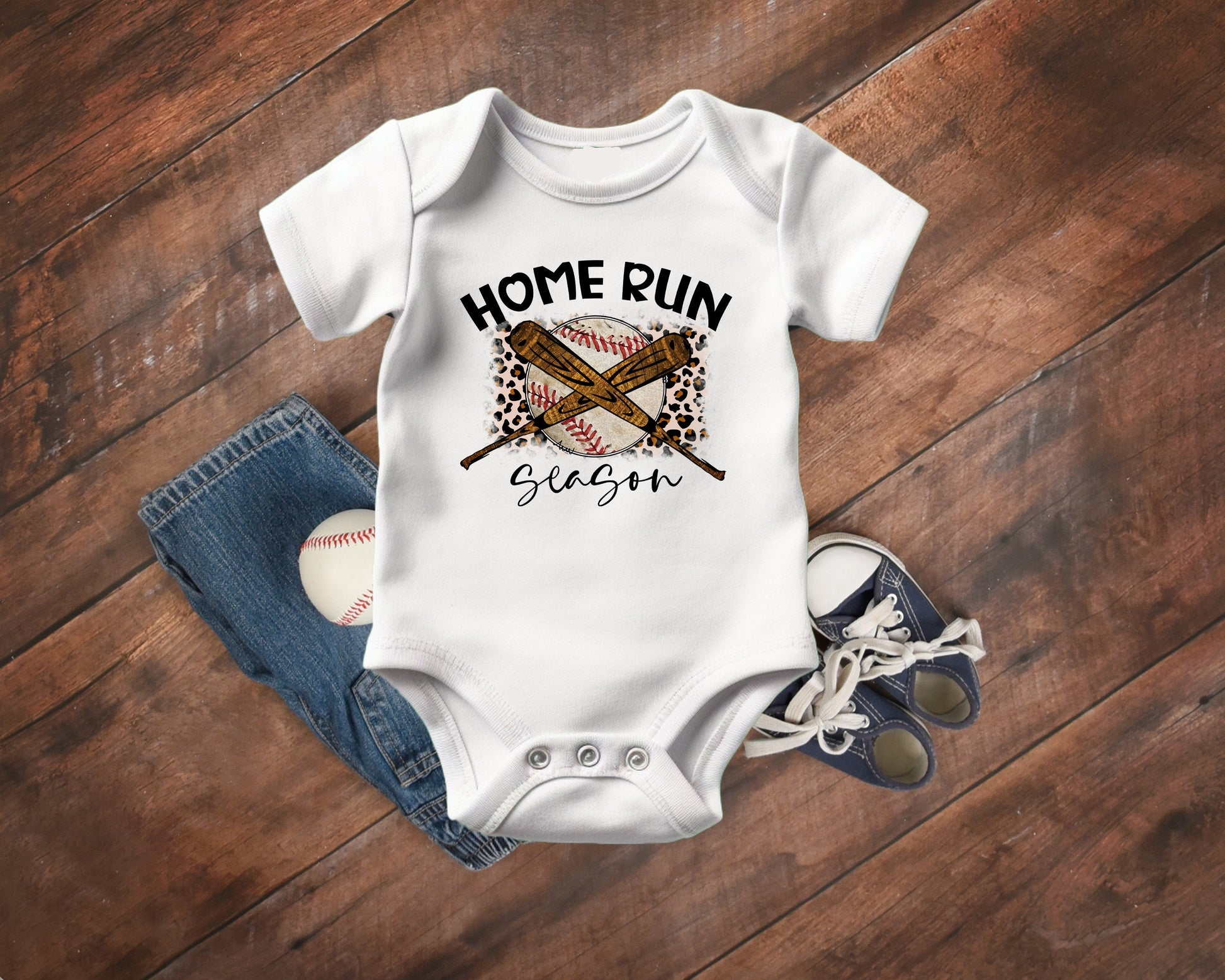 Home Run Season Baseball Baby Bodysuit, Baseball Baby Creeper, Baseball Baby