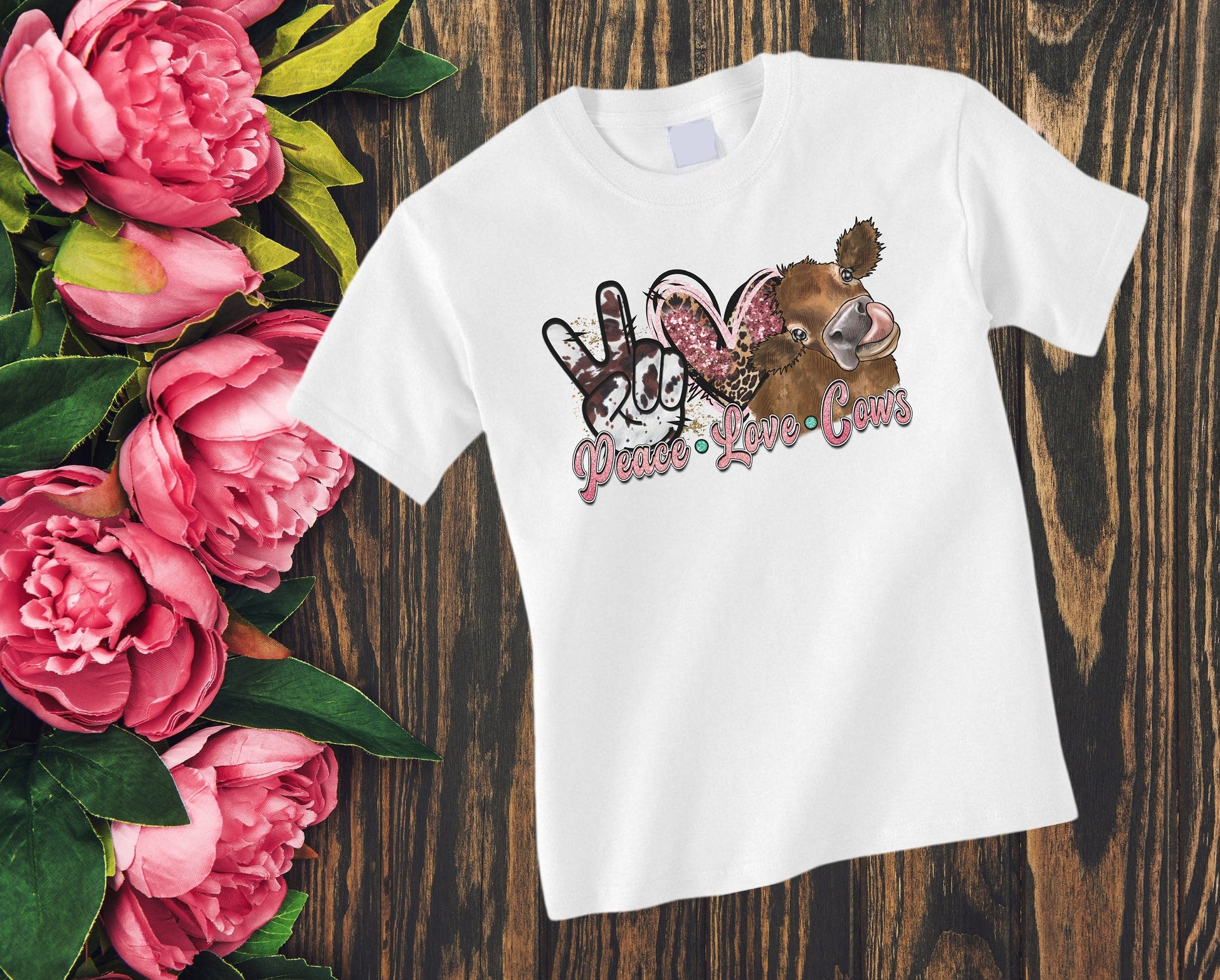 Peace Love Cows Youth Shirt Tee, Country Shirt Tee