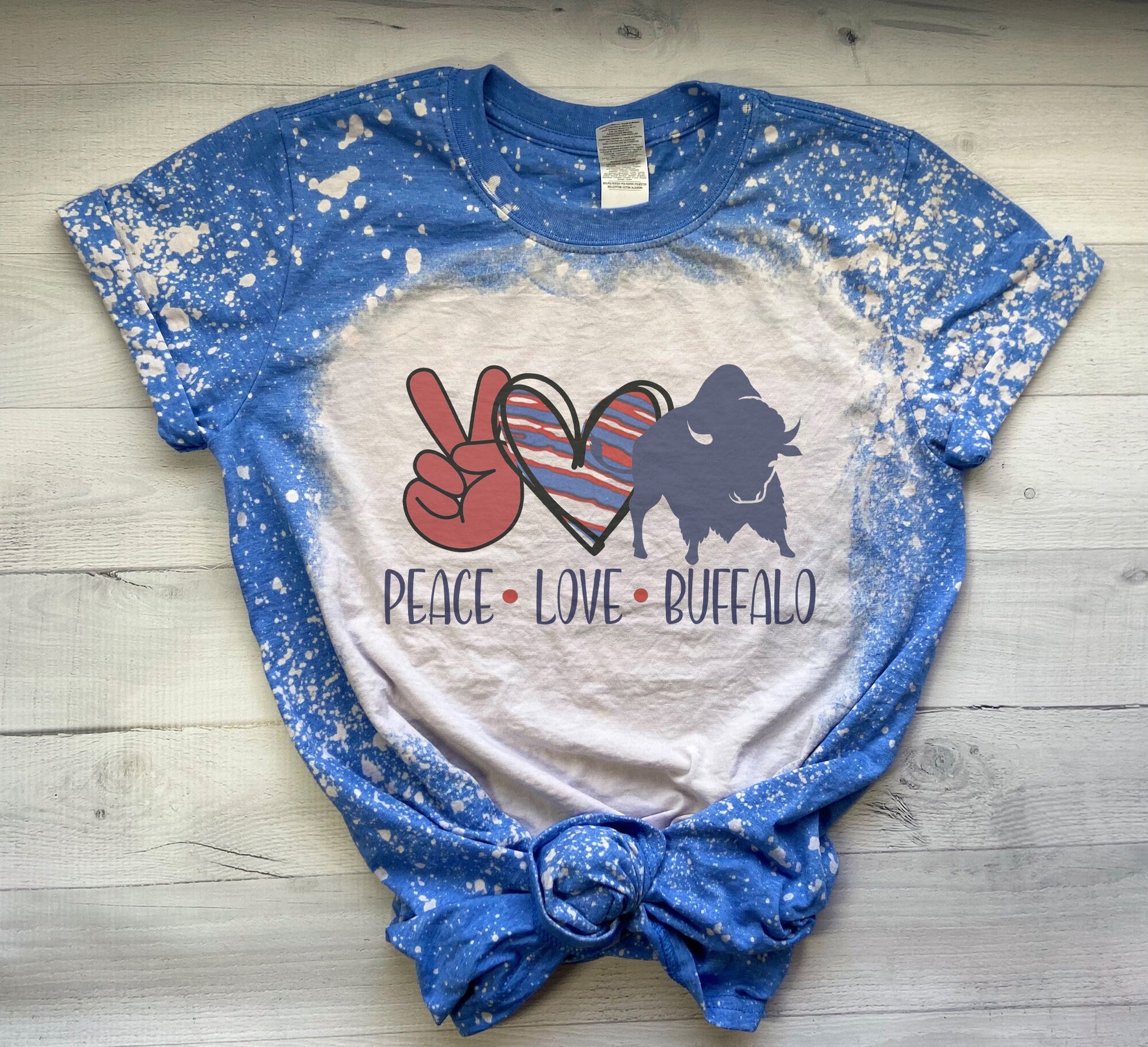 Peace Love Buffalo Shirt, Peace Love Buffalo Bleached Shirt