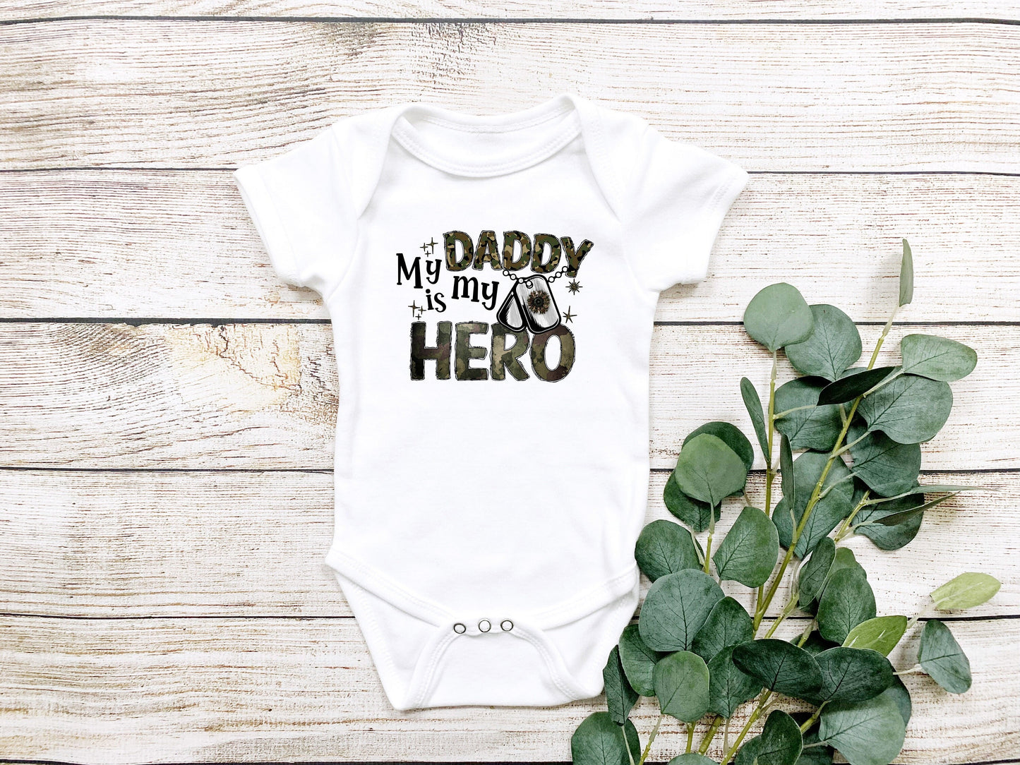 My Daddy is My Hero Baby Bodysuit, Military Daddy Baby Creeper, Cute Father's Day Gift Ideas