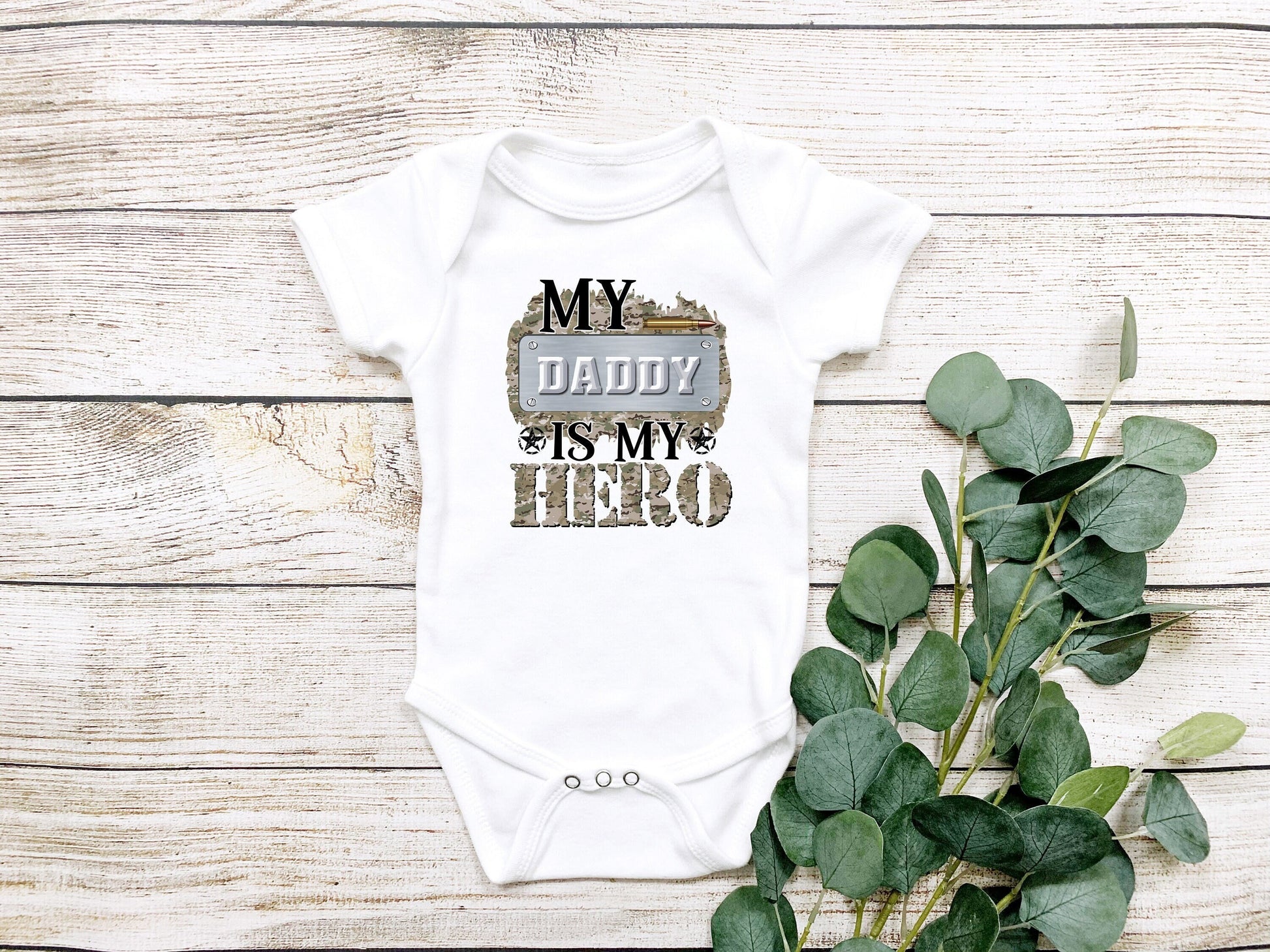 My Daddy is My Hero Baby Bodysuit, Military Daddy Baby Creeper, Cute Father's Day Gift Ideas