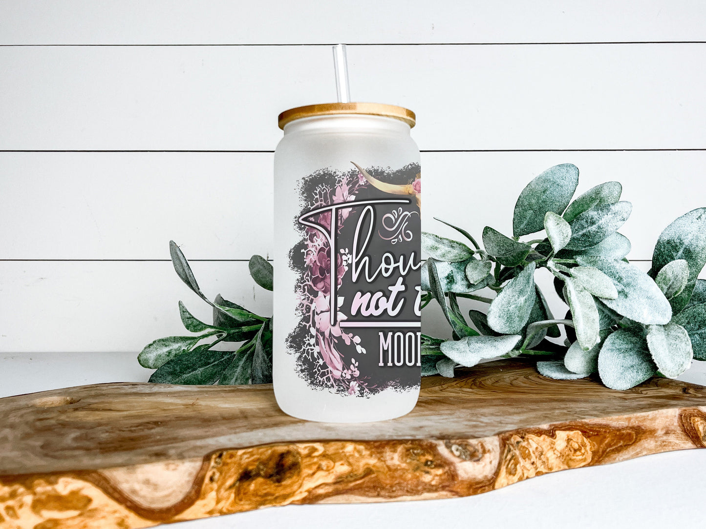 Though Shall Not Try Me Mood 24-7 Cup Iced Coffee Cup Glass, Beer Can Glass, Funny Coffee Cup, Glass Cup