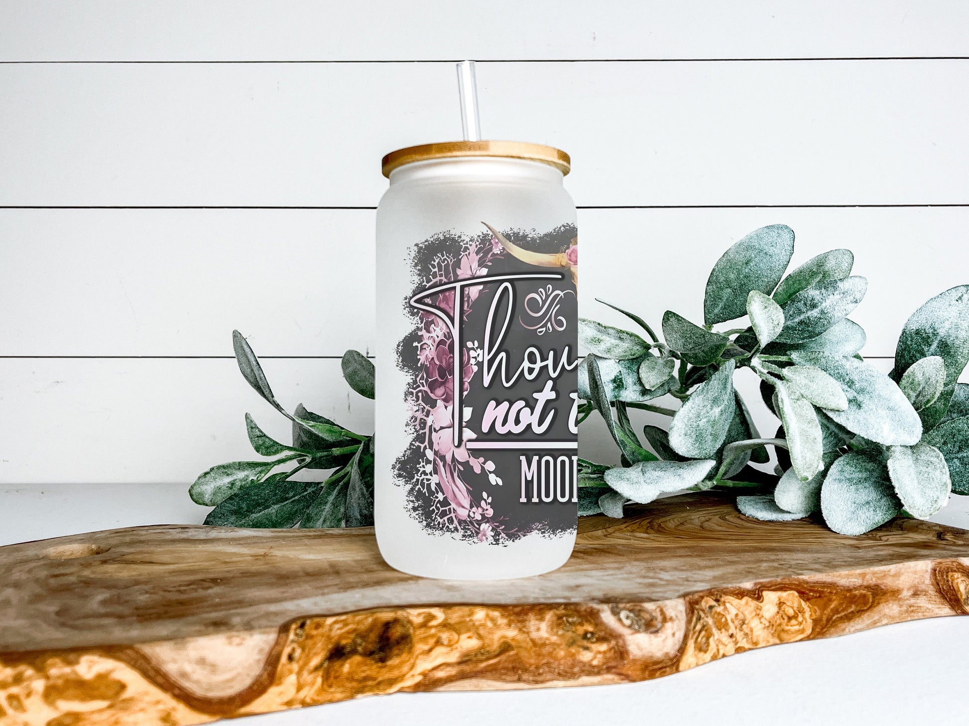 Though Shall Not Try Me Mood 24-7 Cup Iced Coffee Cup Glass, Beer Can Glass, Funny Coffee Cup, Glass Cup