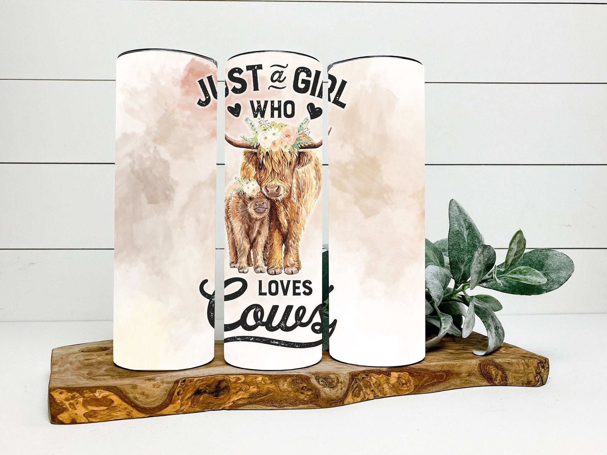 Highland Cow Tumbler, Highland Cow Skinny Tumbler, Just a Girl Who Loves Cows Tumbler