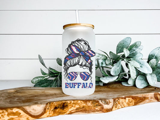 Buffalo Girl Iced Coffee Cup, Buffalo Girl Beer Can Glass