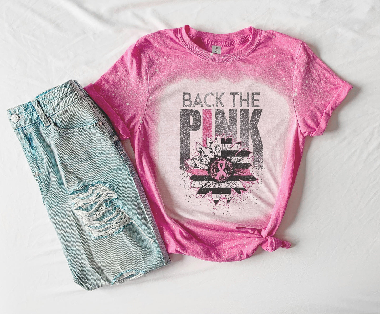 Back the Pink Breast Cancer Shirt - Breast Cancer Bleached - Breast Cancer Awareness - October - Hope - Beast Cancer Warrior Shirt