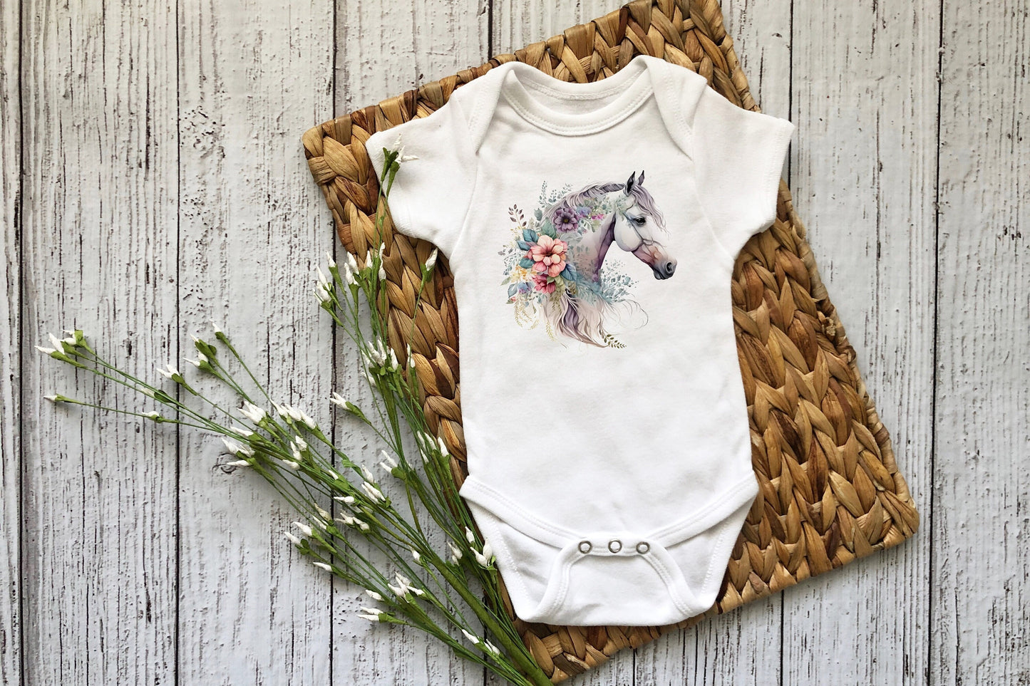 Horse Bodysuit, Horse Baby Creeper, Country Baby, Farming Baby
