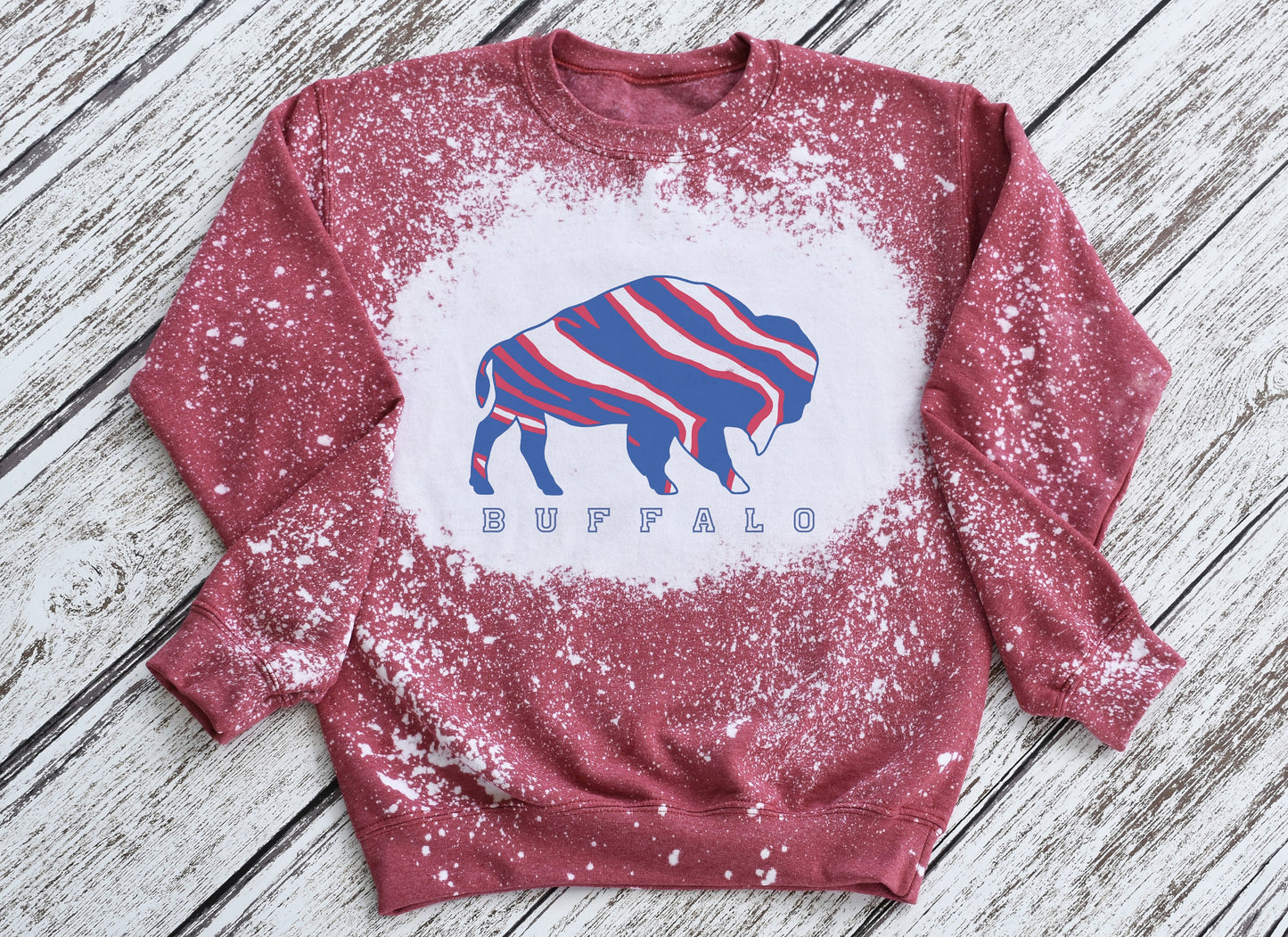 Buffalo Sweatshirt, Buffalo Bleached Sweatshirt, Buffalo Crewneck