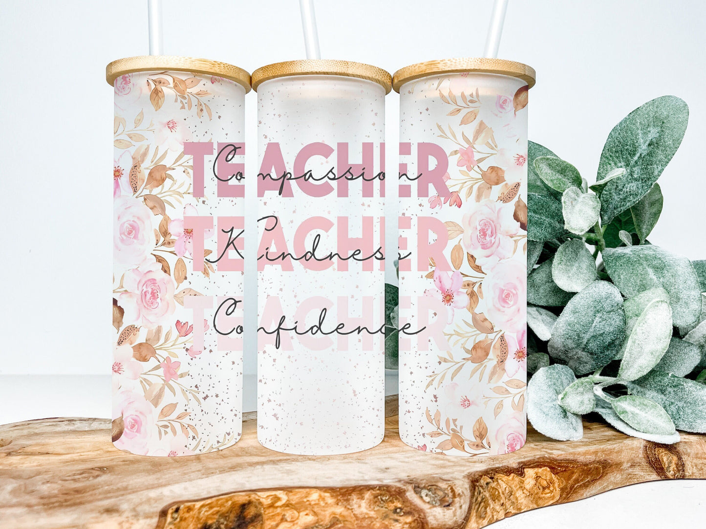 Teacher 25oz Frosted Glass Tumbler, Teacher Tumbler, Teacher Frosted Tumbler