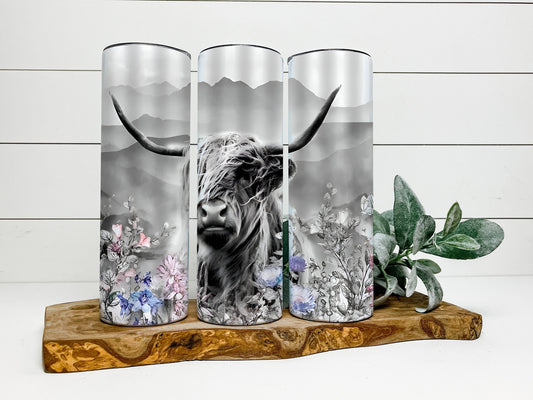 Highland Cow Tumbler, Highland Cow Skinny Tumbler, Cow Tumbler