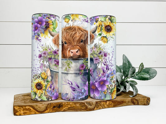 Baby Highland Cow Tumbler, Baby Highland Cow Skinny Tumbler, Baby Cow Tumbler