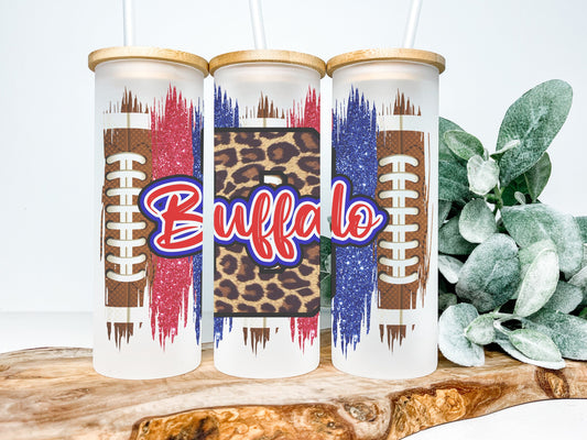 Buffalo 25oz Frosted Glass Tumbler, Buffalo Tumbler, Buffalo Frosted Tumbler