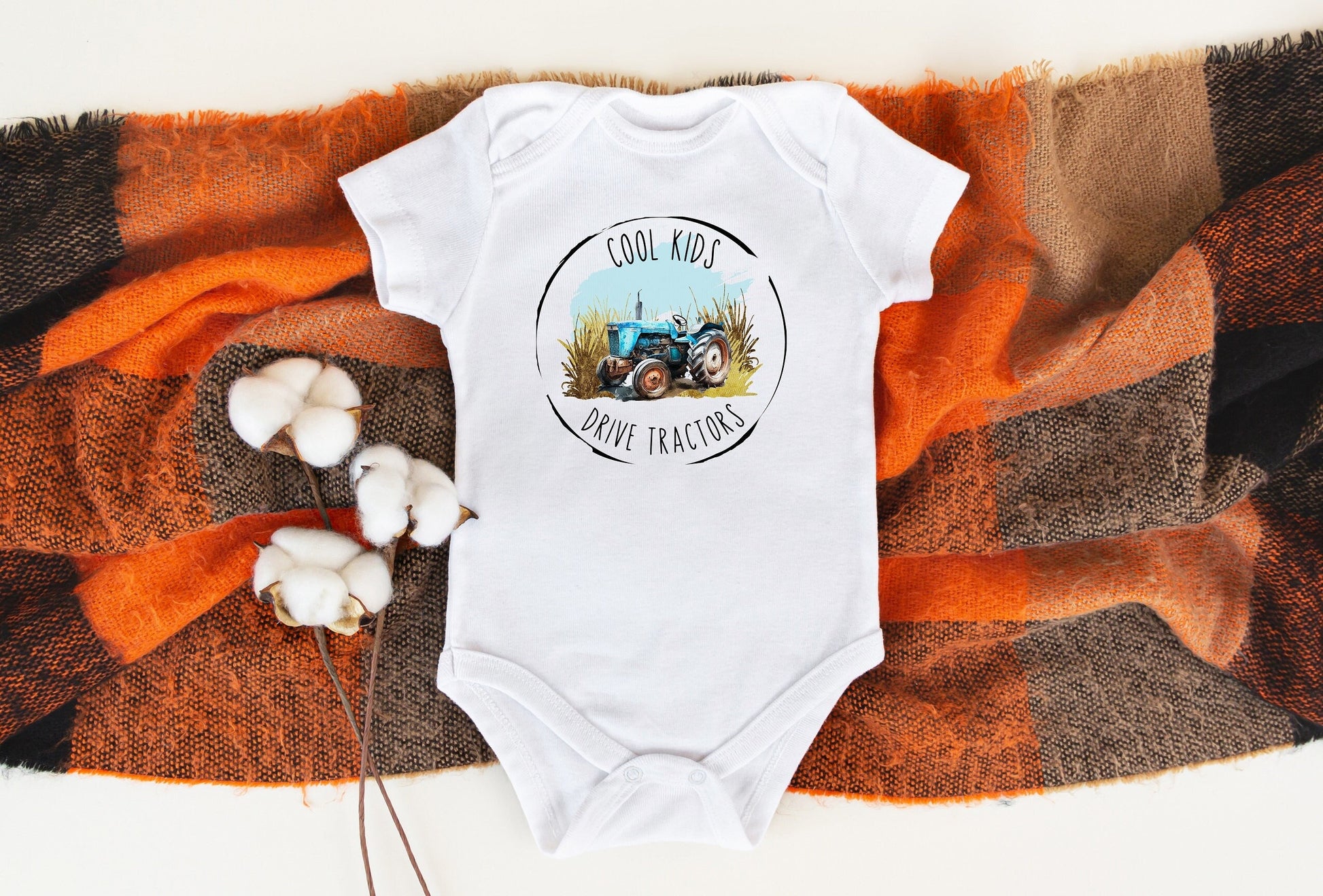 Cool Kids Drive Tractors Bodysuit, Tractor Baby Creeper, Country Baby, Farming Baby