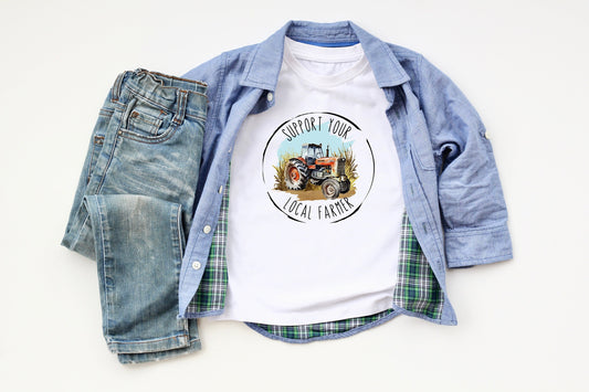 Support Your Local Farmer Youth Shirt Tee, Country Shirt Tee, Farmer Shirt