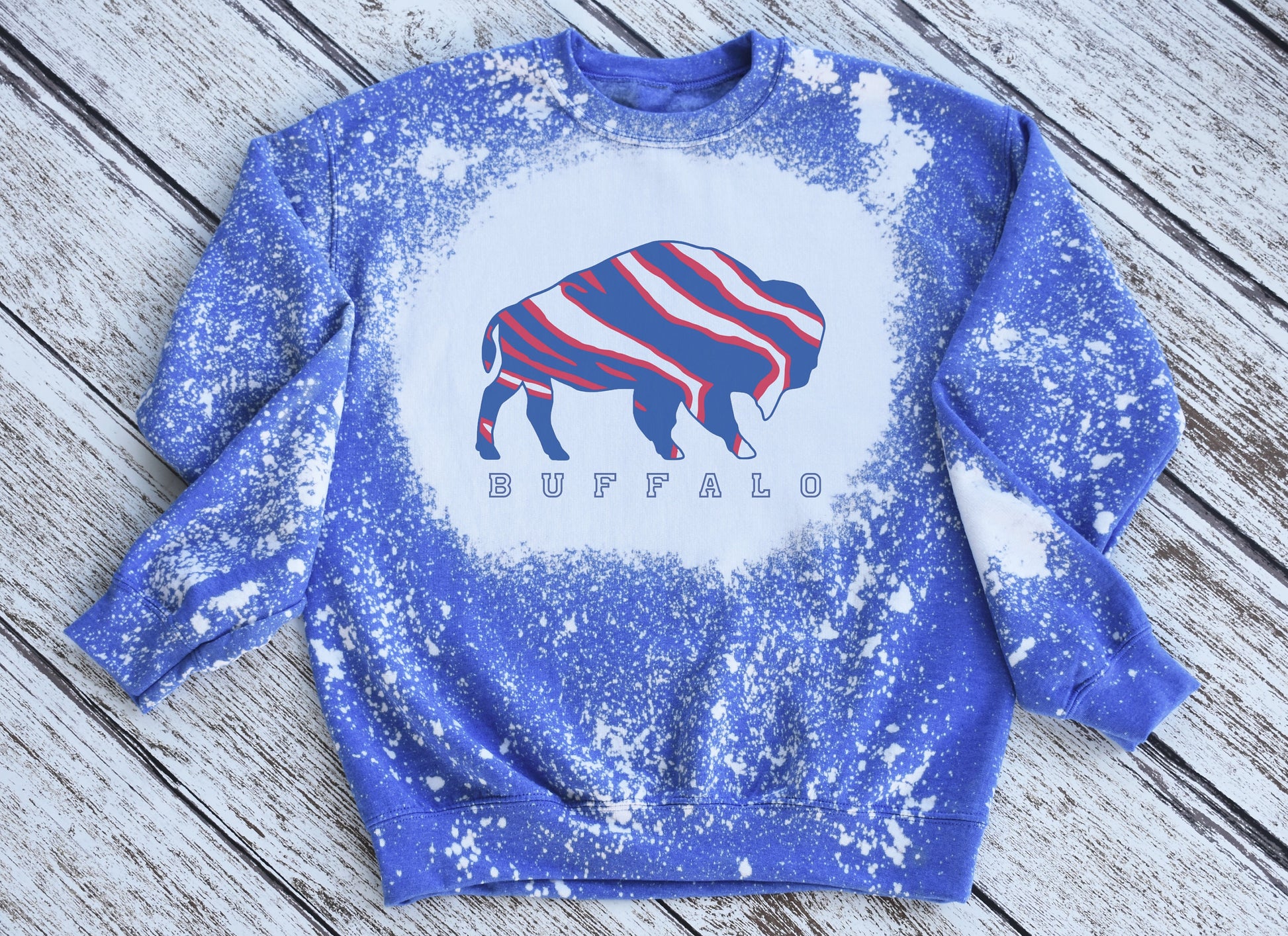 Buffalo Sweatshirt, Buffalo Bleached Sweatshirt, Buffalo Crewneck