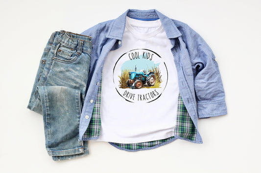 Cool Kids Drive Tractors Youth Shirt Tee, Country Shirt Tee, Tractor Shirt