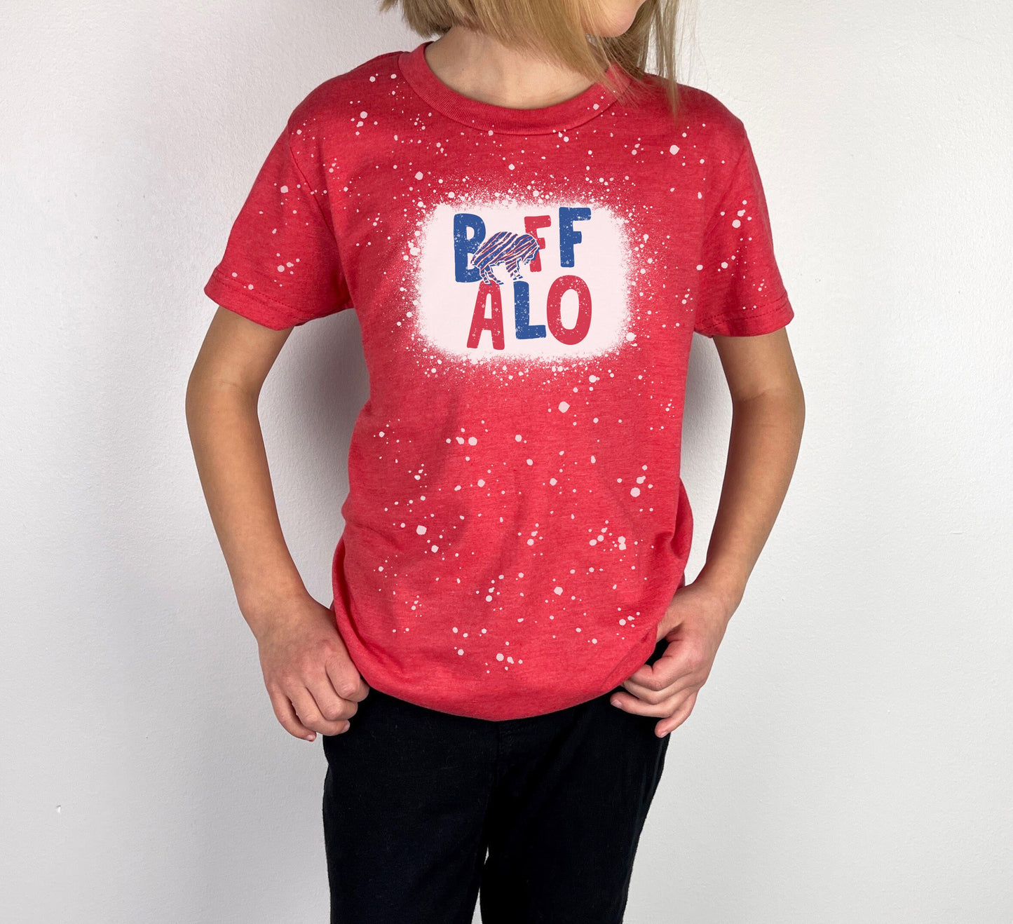 Youth Buffalo Shirt Tee, Buffalo Youth Bleach Tee, Buffalo Kids Shirt Tee