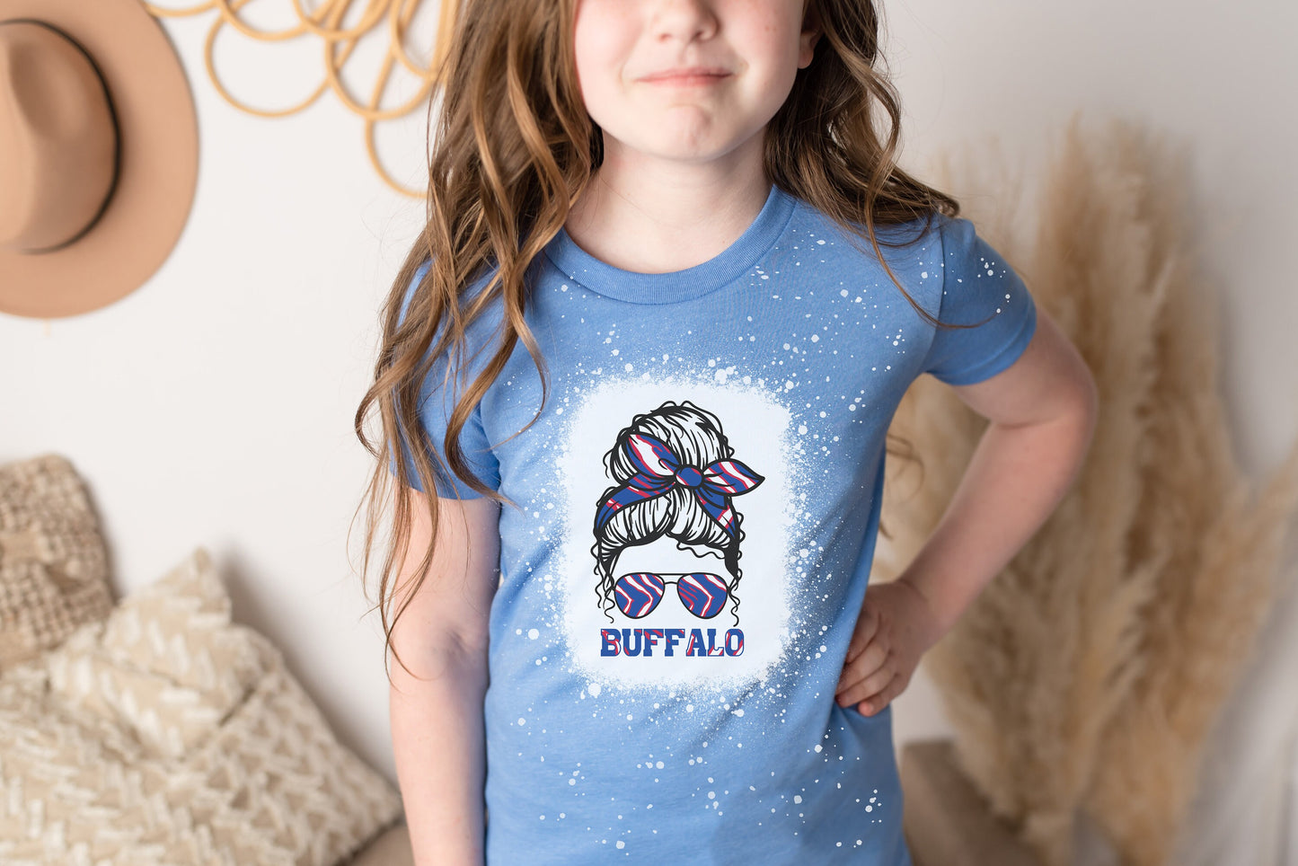 Youth Buffalo Shirt Tee, Buffalo Youth Bleach Tee, Buffalo Kids Shirt Tee