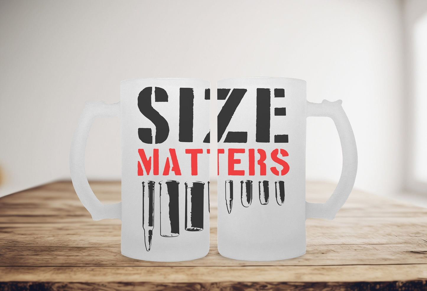 Size Matters Frosted Stein, Funny Beer Stein Beer Mug Stein