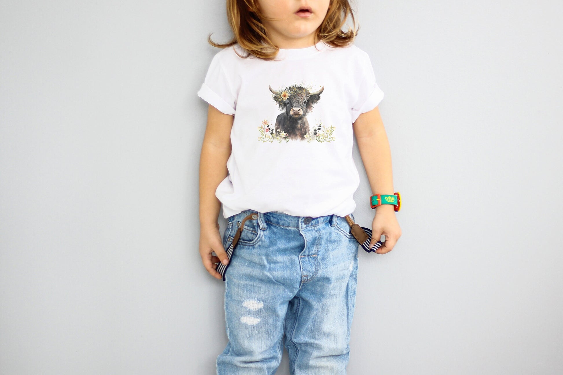 Baby Highland Cow Youth Shirt Tee, Country Shirt Tee
