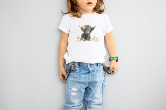 Baby Highland Cow Youth Shirt Tee, Country Shirt Tee