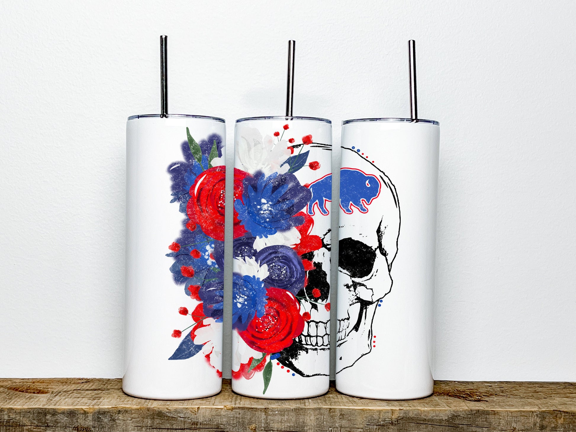 Buffalo Skull Tumbler, Buffalo Tumbler, Buffalo Skinny Tumbler, Buffalo Gifts