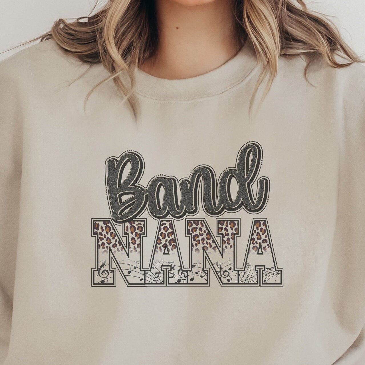 Band Nana Sweatshirt, Band Nana Crewneck Sweatshirt, Band Sweatshirt For Women, Mothers Day Gift, Cheetah Print