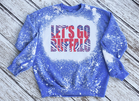 Let's Go Buffalo Sweatshirt, Let's Go Buffalo Bleached Crewneck Sweatshirt