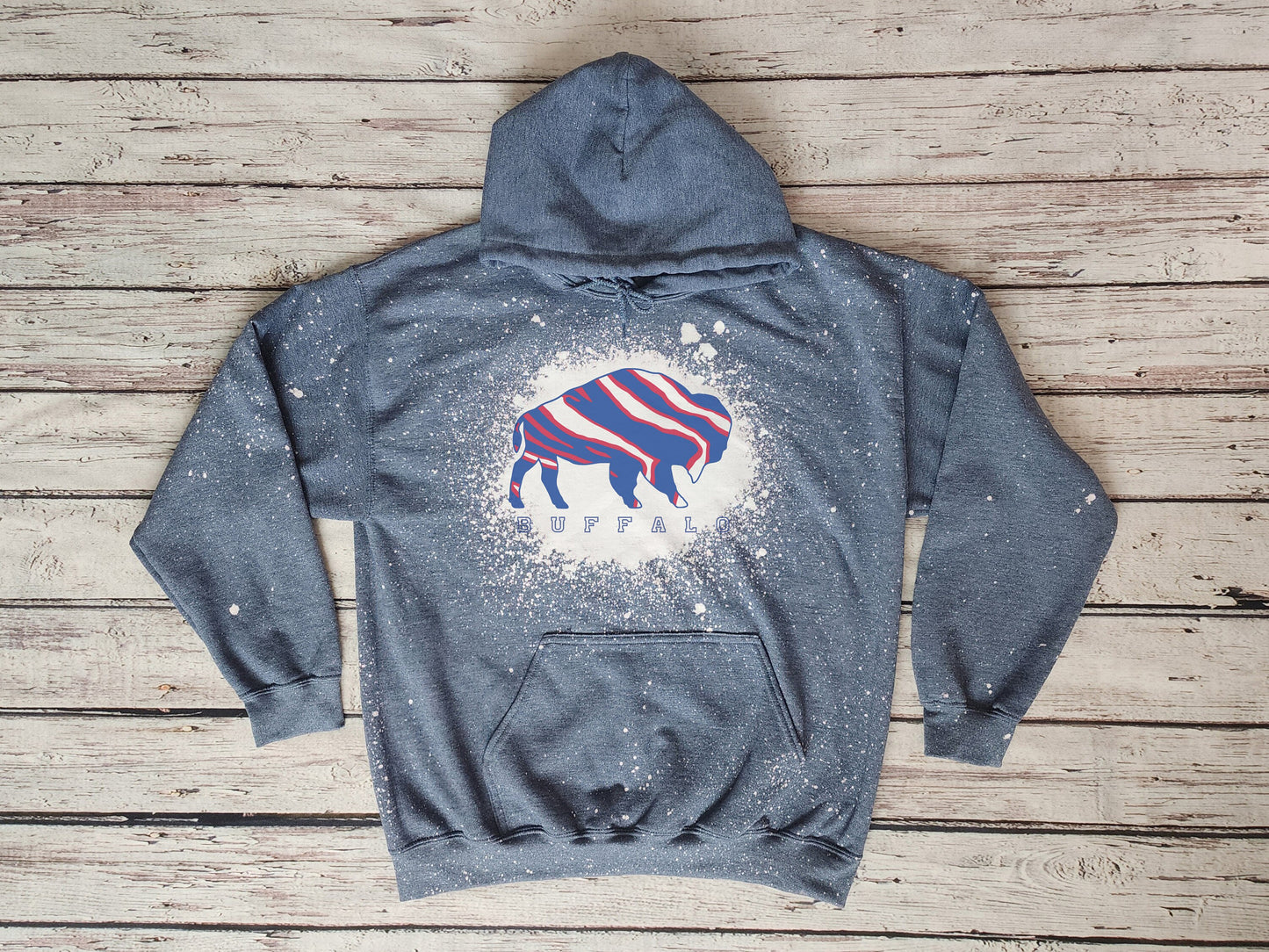 Buffalo Hooded Sweatshirt, Buffalo Bleached Hooded Sweatshirt, Buffalo Hoodie Hoody