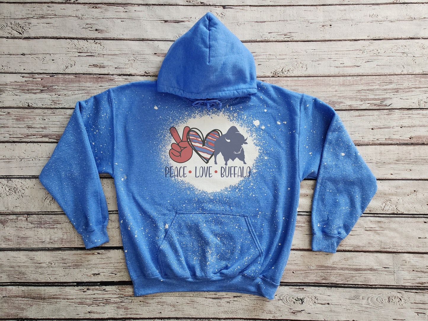 Peace Love Buffalo Hooded Sweatshirt, Peace Love Buffalo Bleached Hooded Sweatshirt, Buffalo Hoodie Hoody