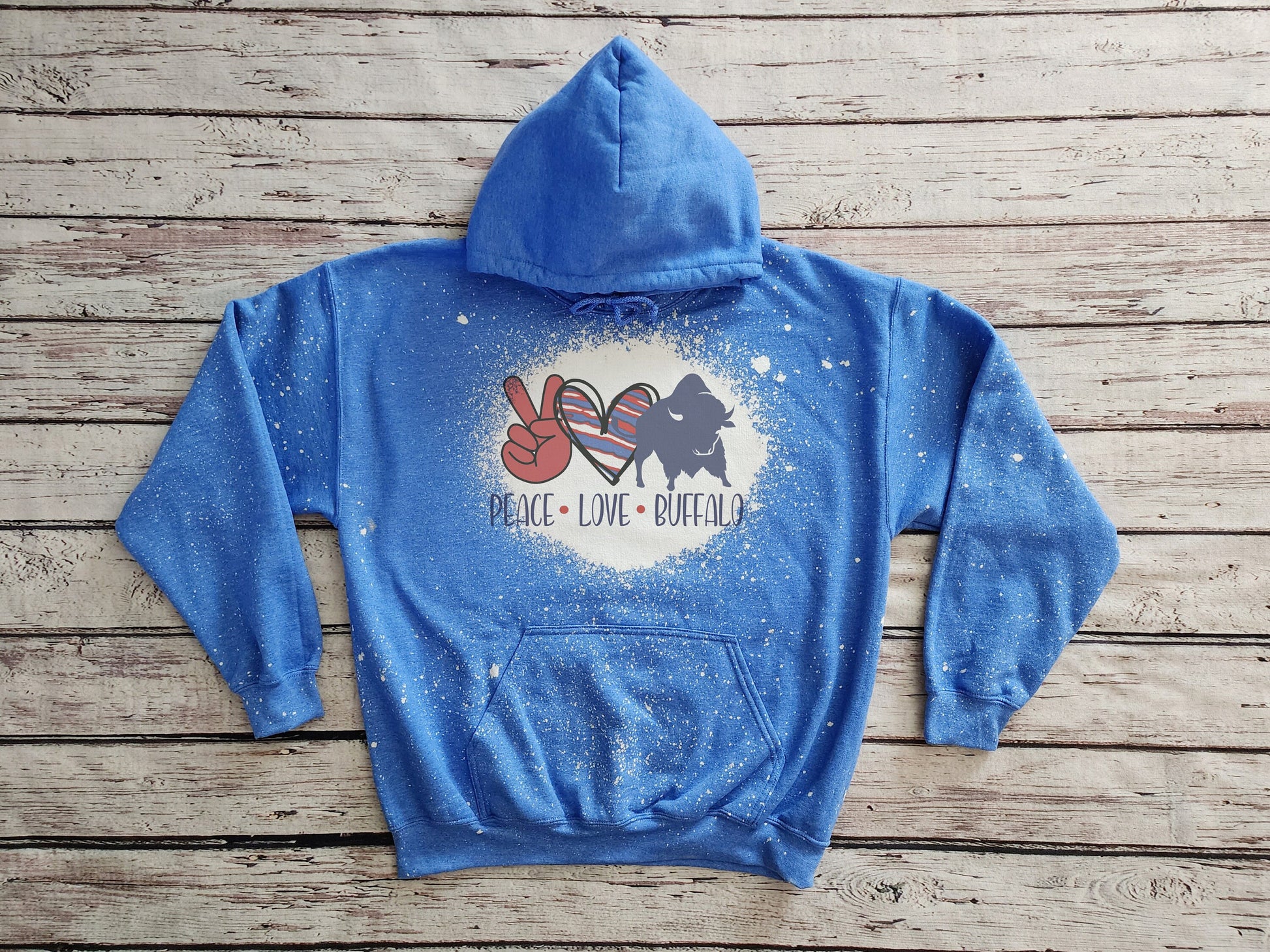 Peace Love Buffalo Hooded Sweatshirt, Peace Love Buffalo Bleached Hooded Sweatshirt, Buffalo Hoodie Hoody