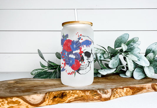Buffalo Skull Cup Iced Coffee Cup Glass, Buffalo Beer Can Glass, Buffalo Iced Coffee Cup, Glass Cup Coffee Can Beer, Buffalo Soda Can Glass