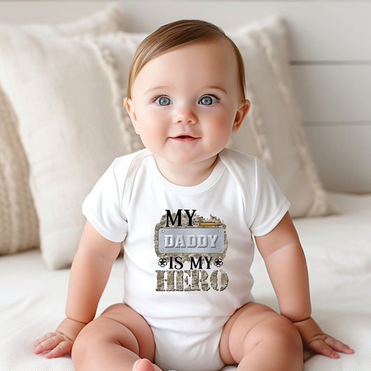 My Daddy is My Hero Baby Bodysuit, Military Daddy Baby Creeper, Cute Father's Day Gift Ideas