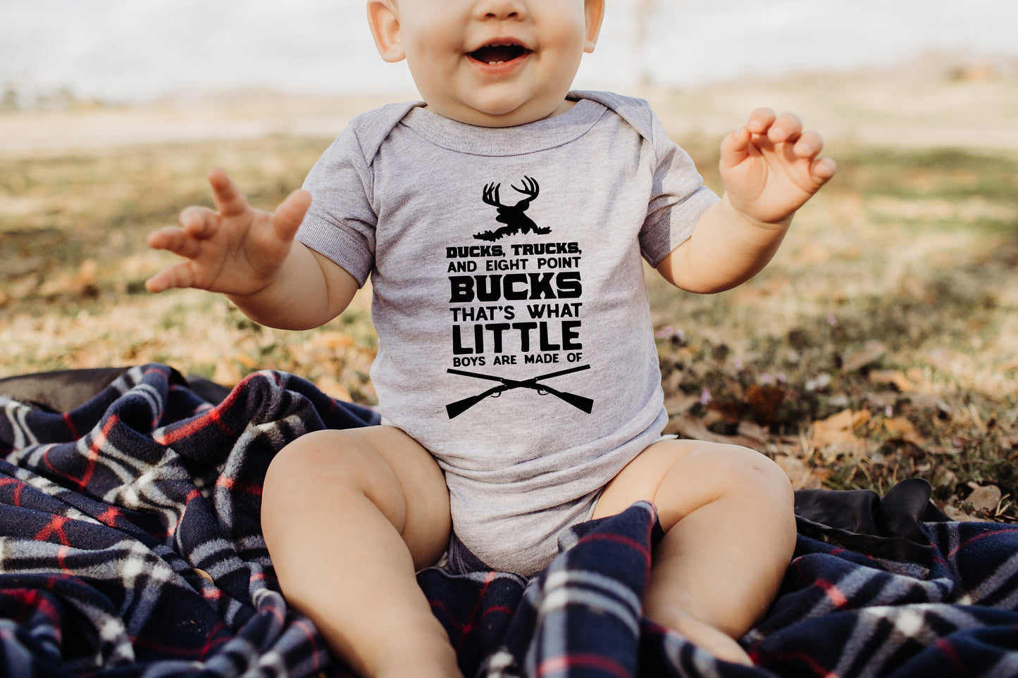 Little Boys Made of Hunting Baby Creeper Country Antlers Baby Boy Shower Gift Clothing