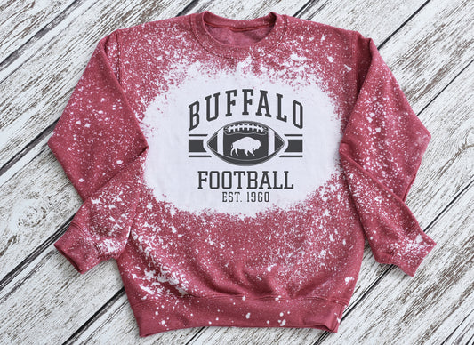 Buffalo Crewneck Sweatshirt, Buffalo Bleached Sweatshirt