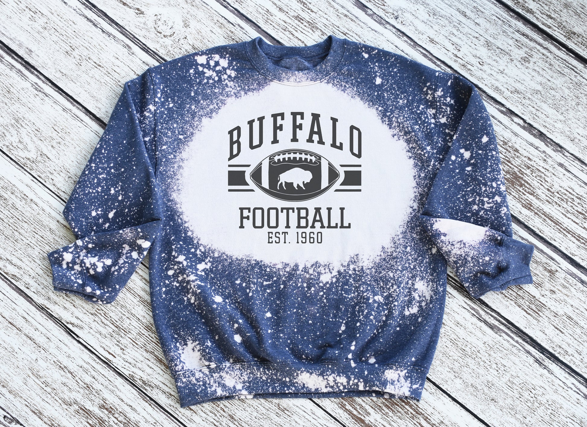 Buffalo Crewneck Sweatshirt, Buffalo Bleached Sweatshirt