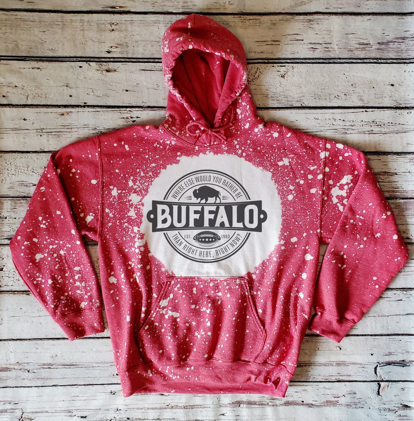 Buffalo Hooded Sweatshirt, Buffalo Bleached Hooded Sweatshirt, Buffalo Hoodie Hoody