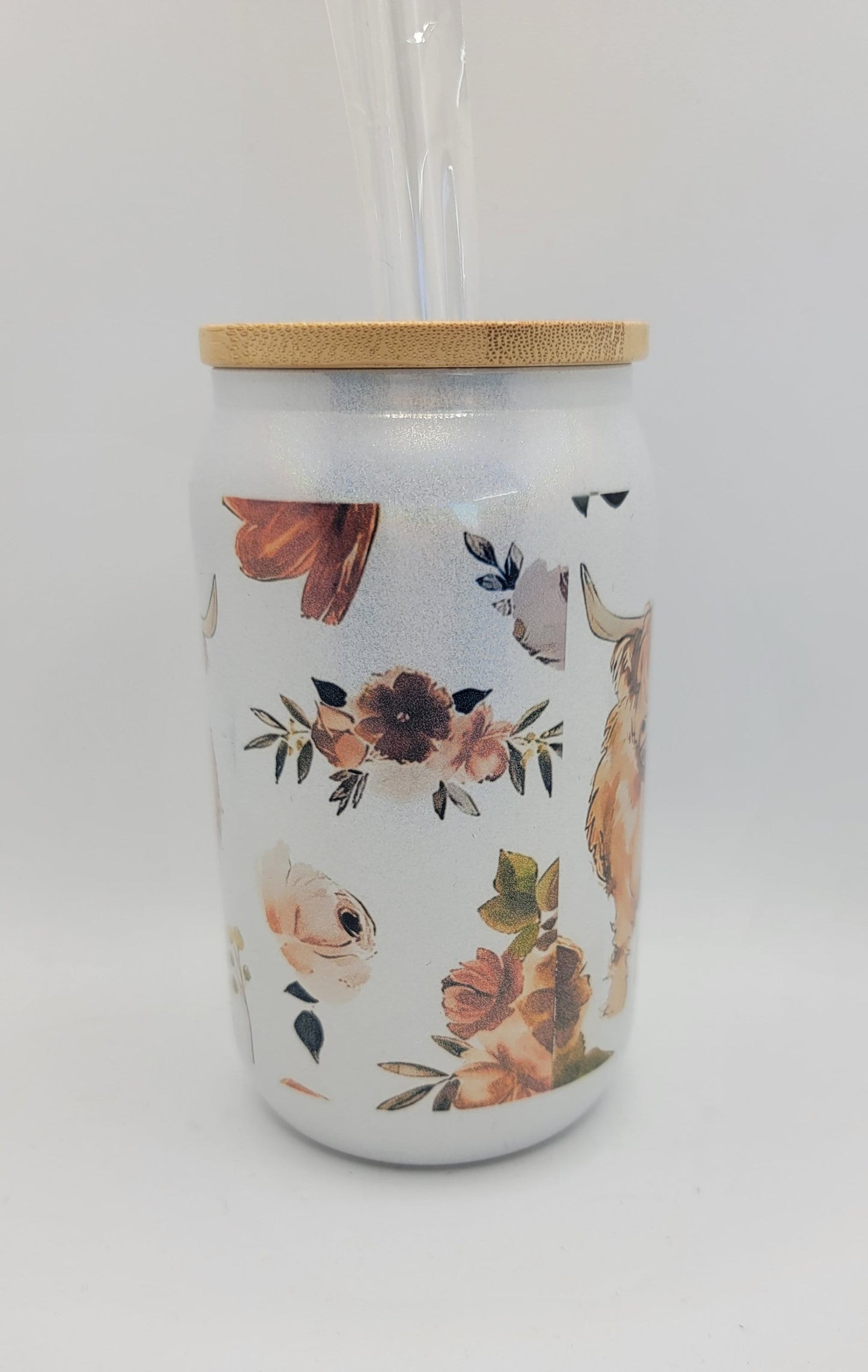 Highland Cow Cup Iced Coffee Cup Glass, Beer Can Glass, Highland Cow Coffee Cup, Glass Cup Coffee Can Beer, Cow Soda Can Glass