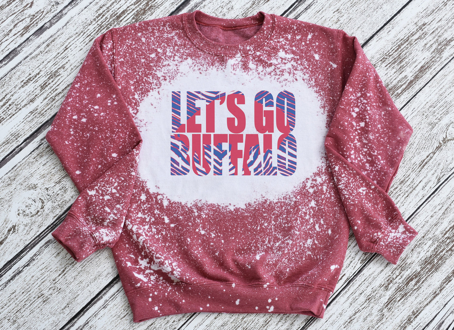 Let's Go Buffalo Sweatshirt, Let's Go Buffalo Bleached Crewneck Sweatshirt