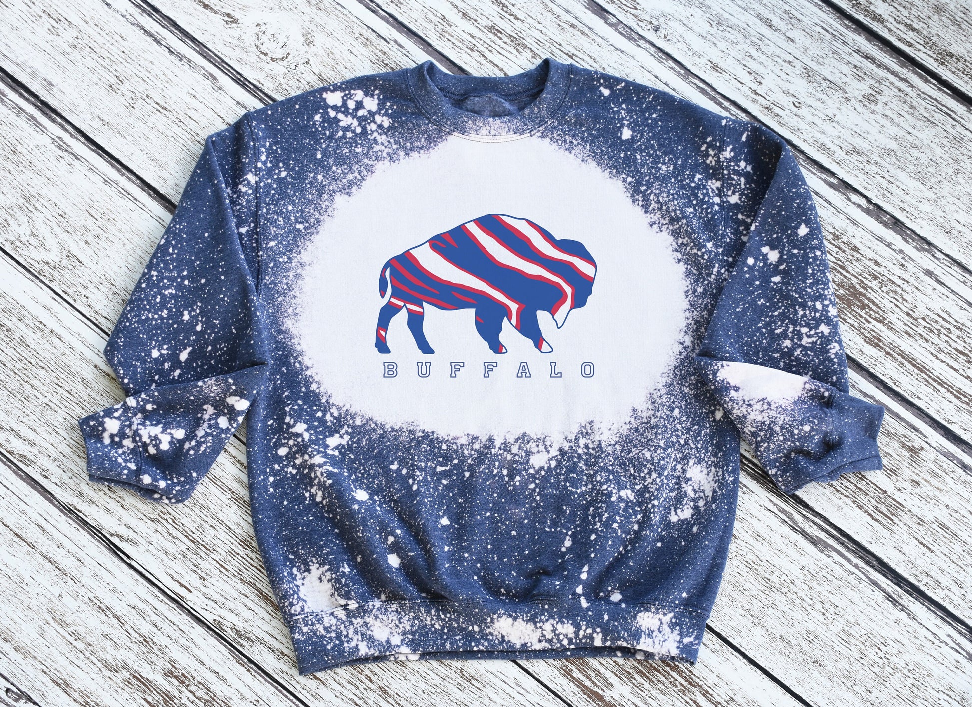 Buffalo Sweatshirt, Buffalo Bleached Sweatshirt, Buffalo Crewneck