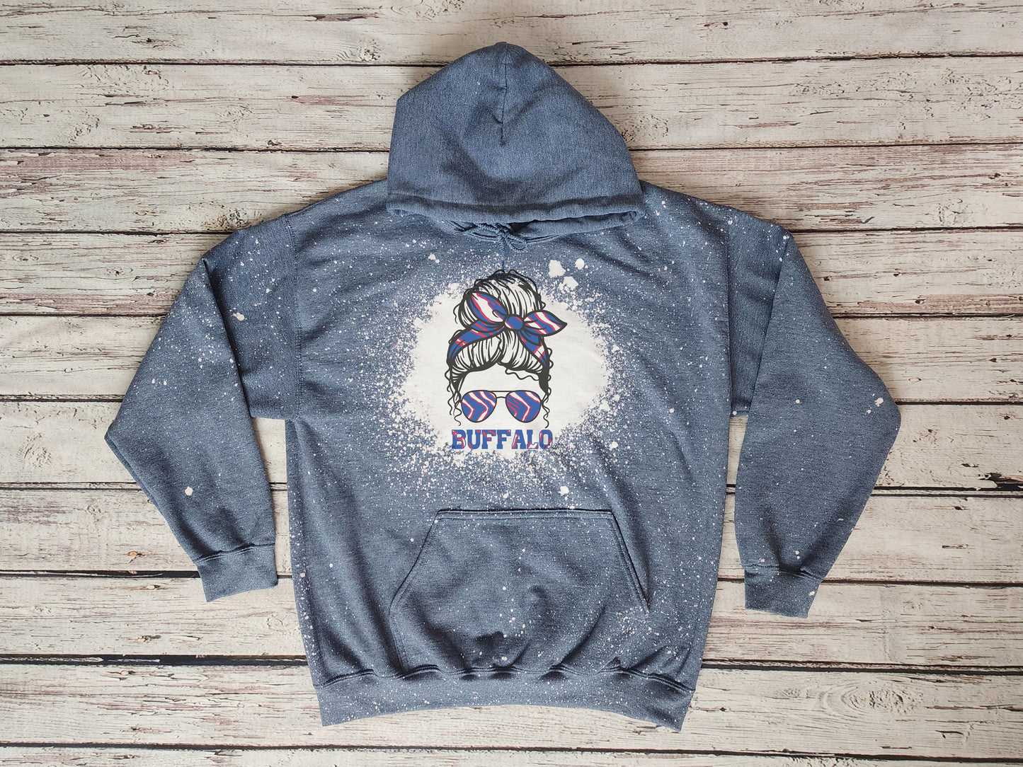 Buffalo Girl Hooded Sweatshirt, Buffalo Girl Bleached Hooded Sweatshirt, Buffalo Hoodie Hoody