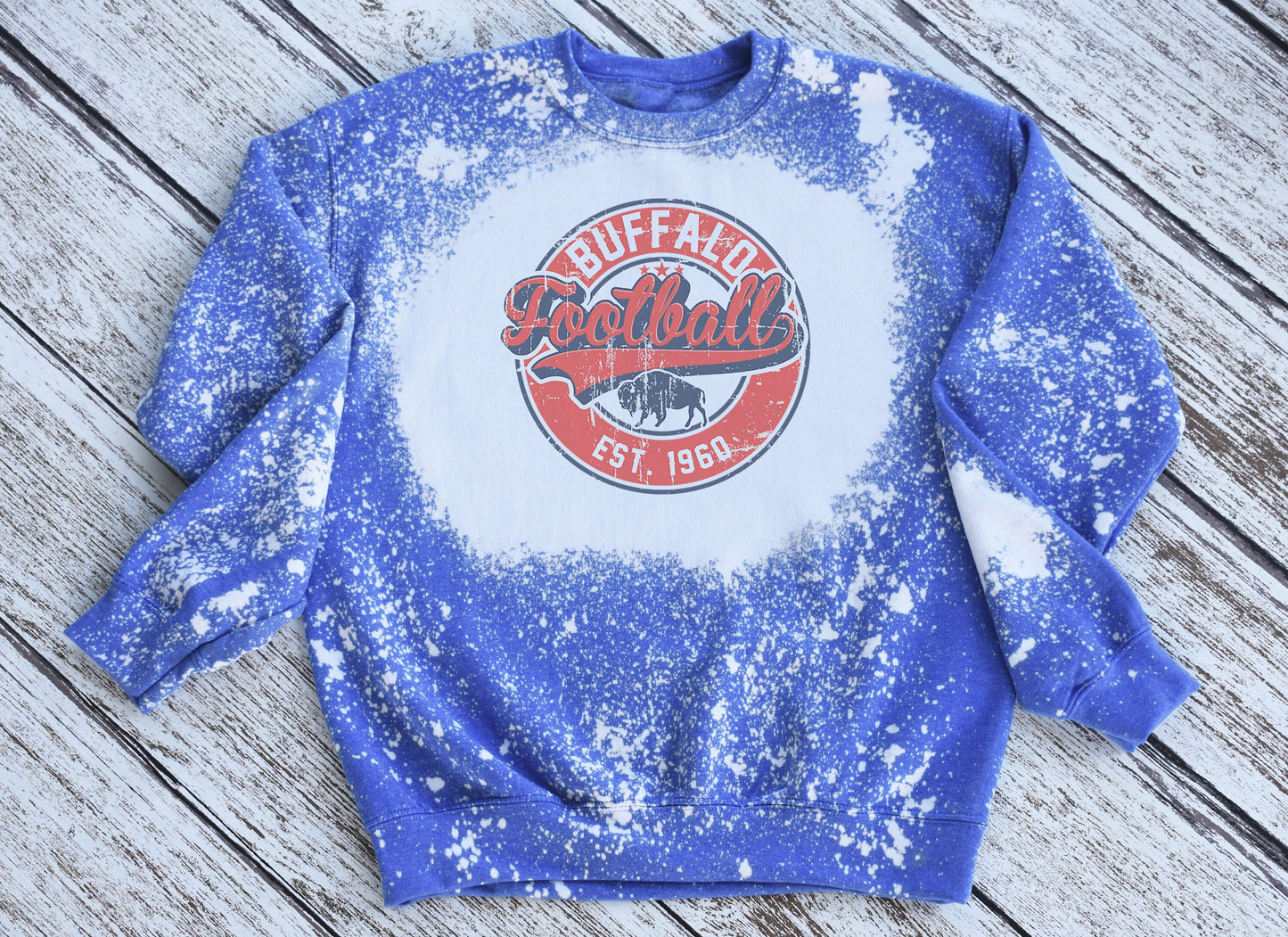 Buffalo Crewneck Sweatshirt, Buffalo Bleached Sweatshirt