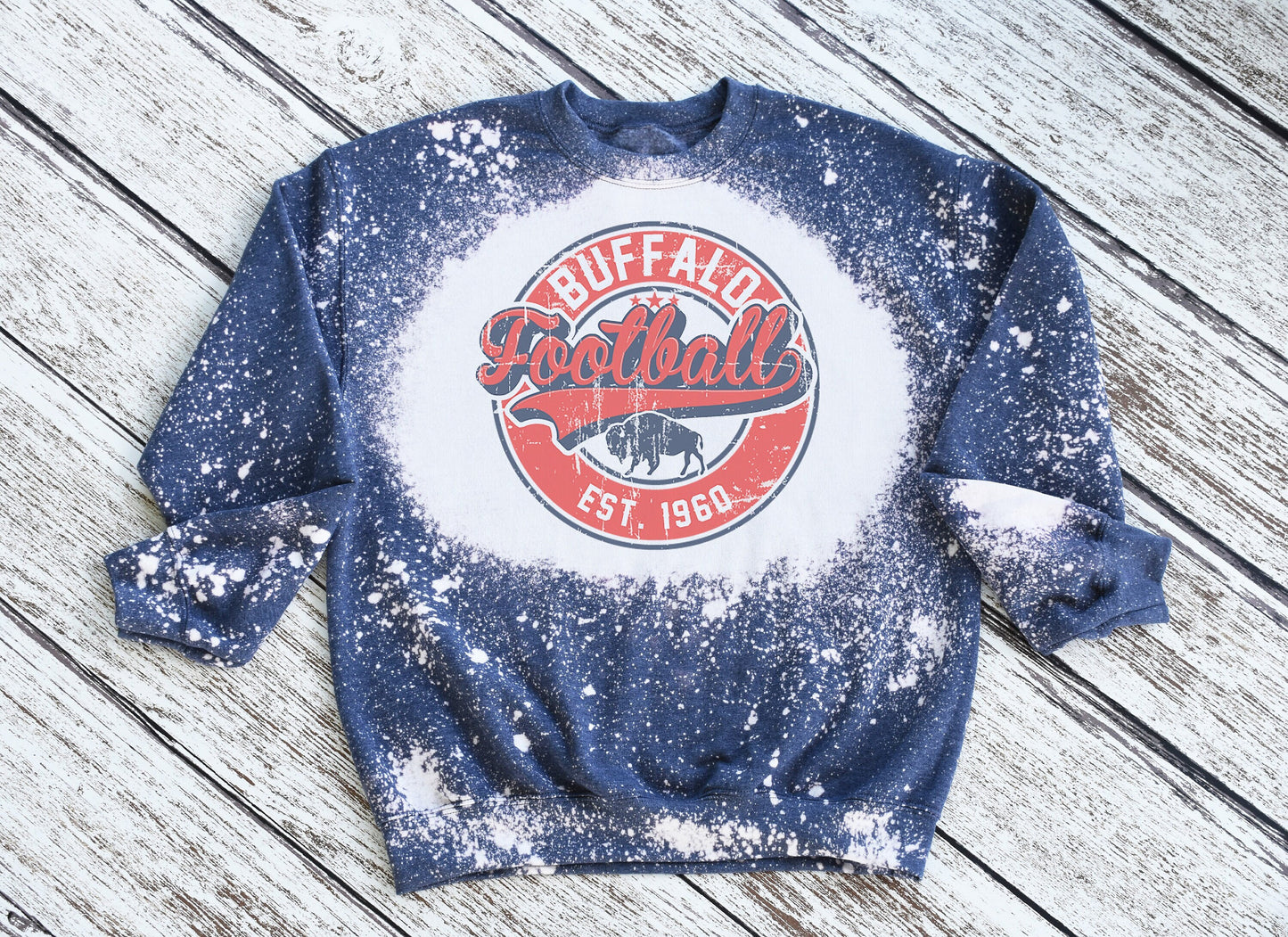 Buffalo Crewneck Sweatshirt, Buffalo Bleached Sweatshirt