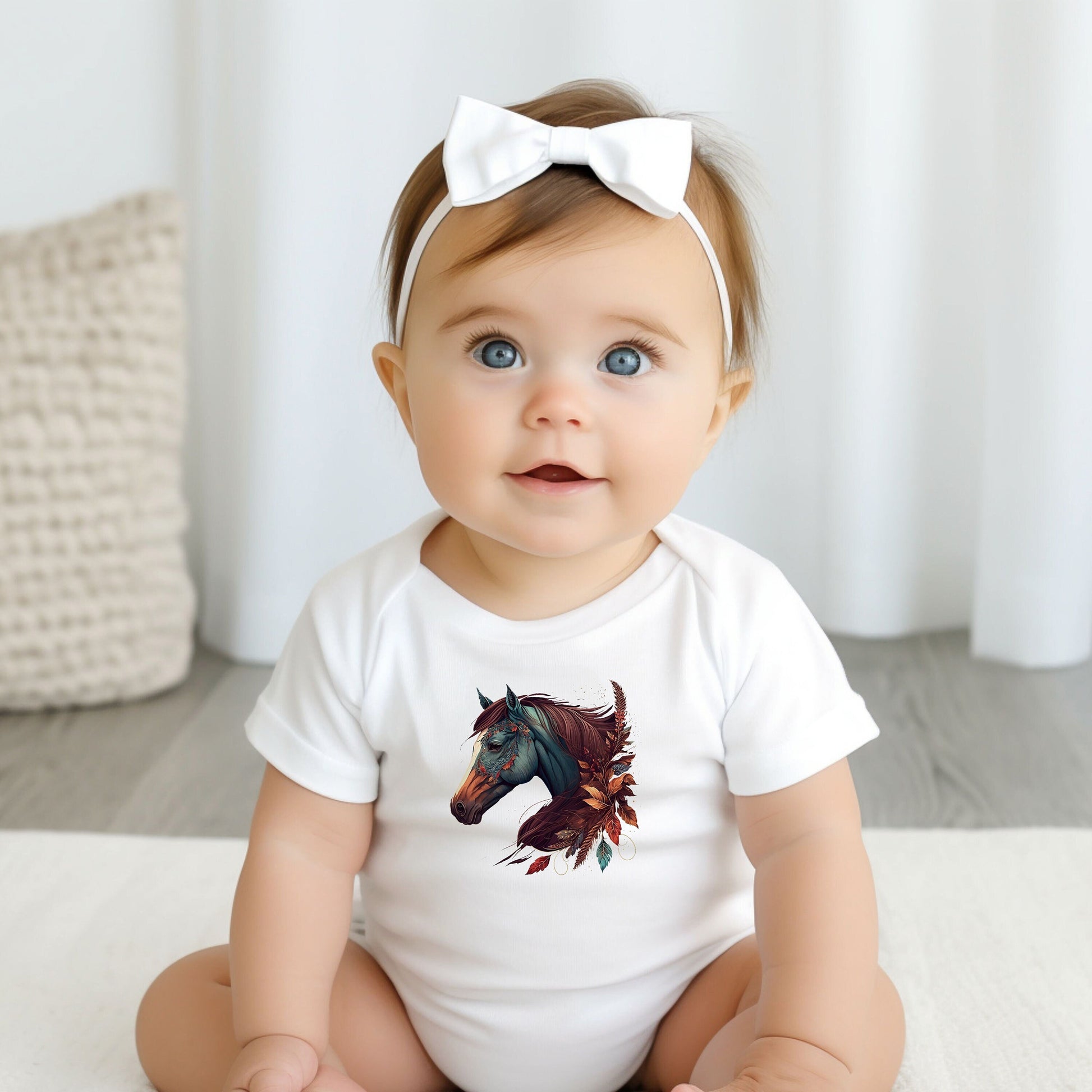 Horse Bodysuit, Horse Baby Creeper, Country Baby, Farming Baby