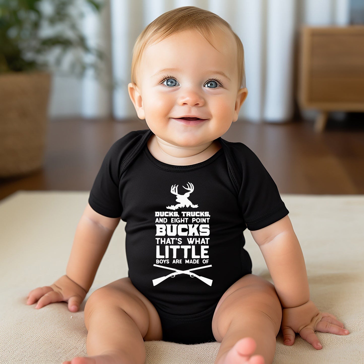 Little Boys Made of Hunting Baby Creeper Country Antlers Baby Boy Shower Gift Clothing