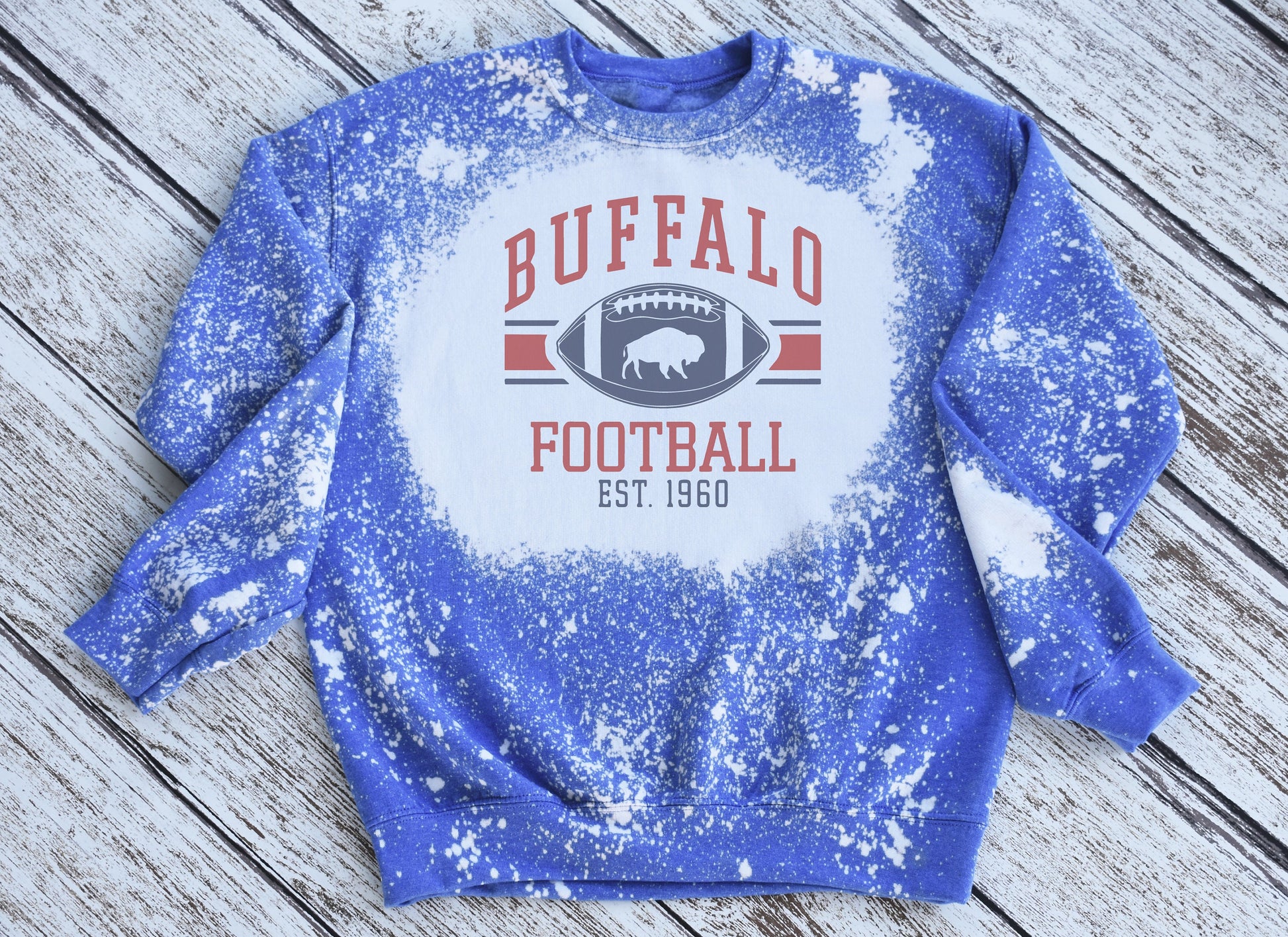 Buffalo Crewneck Sweatshirt, Buffalo Bleached Sweatshirt